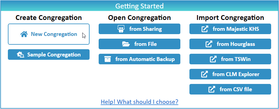 New World Scheduler Create New Congregation