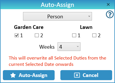 New World Scheduler Schedule Lawn and Garden Care Auto Assign