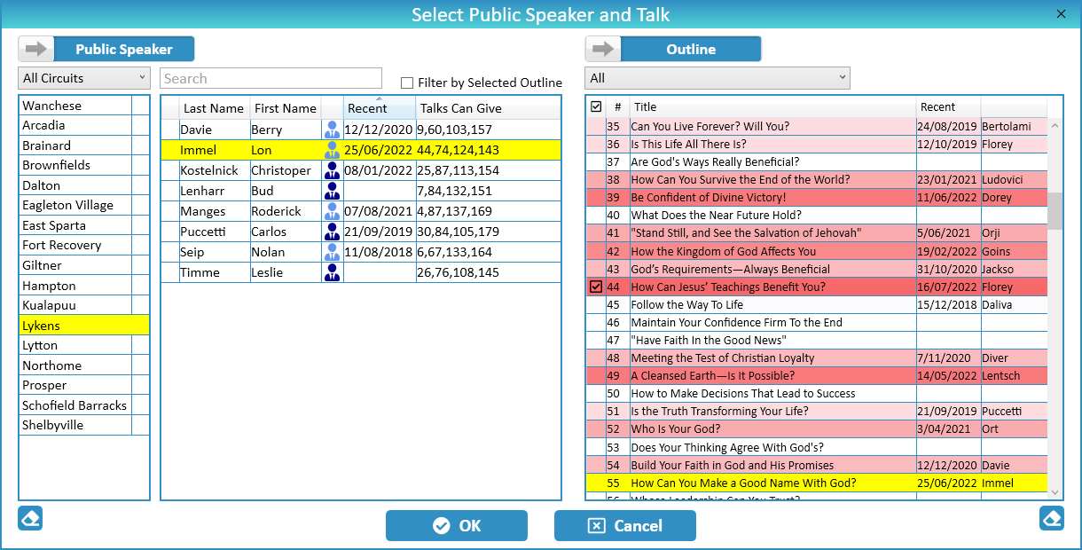 New World Scheduler Schedule Public Talks Local Select Public Speaker and Talk