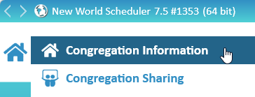 NW Scheduler Congregation Information Menu New World Scheduler