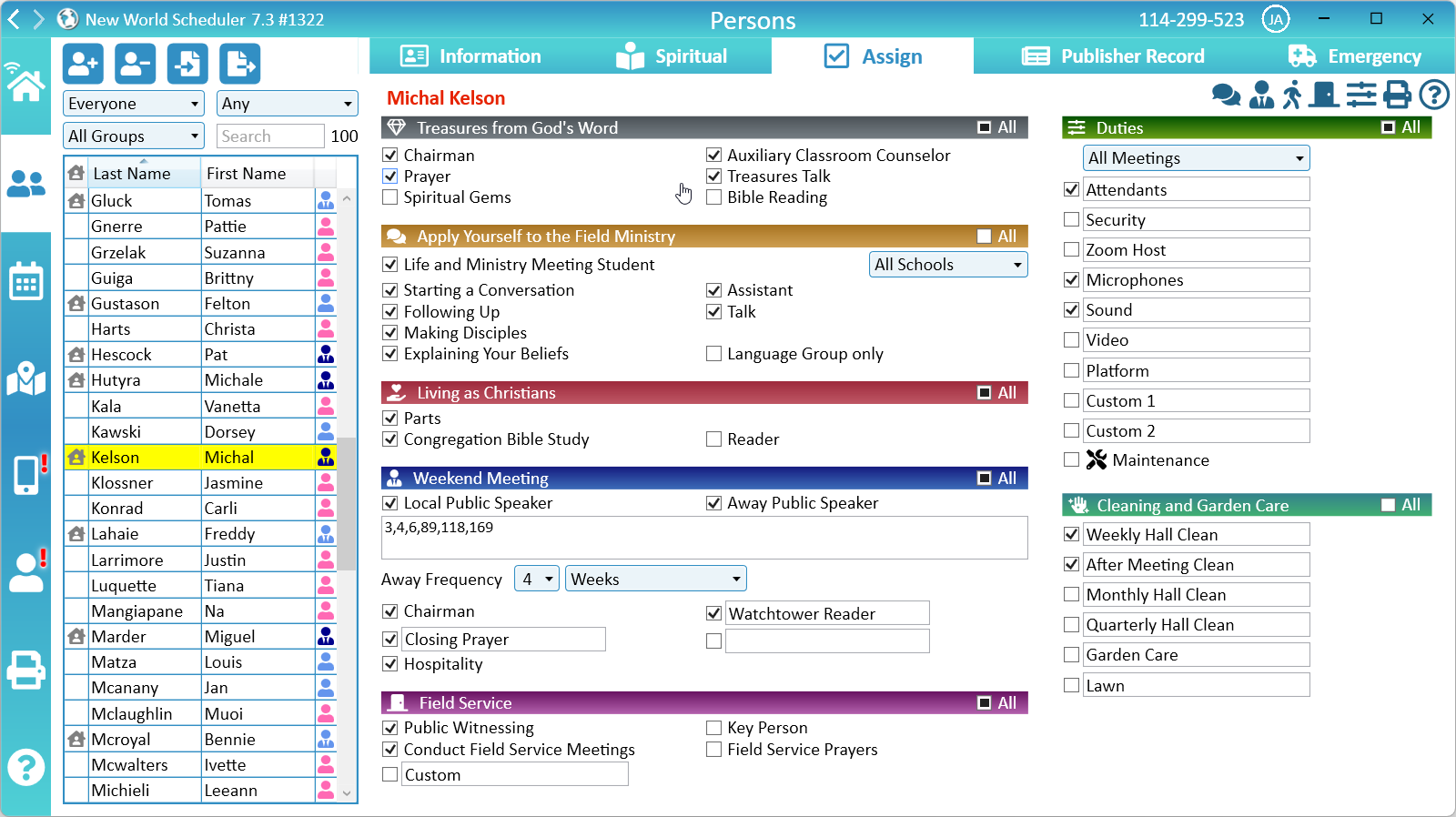 NW Scheduler Persons Person Assign 2023 New World Scheduler