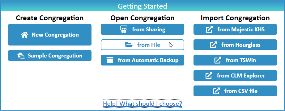 New World Scheduler Open Congregation from File