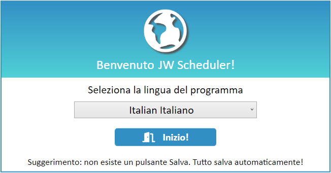 New World Scheduler Welcome Italian