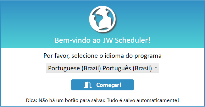 New World Scheduler Welcome Portuguese