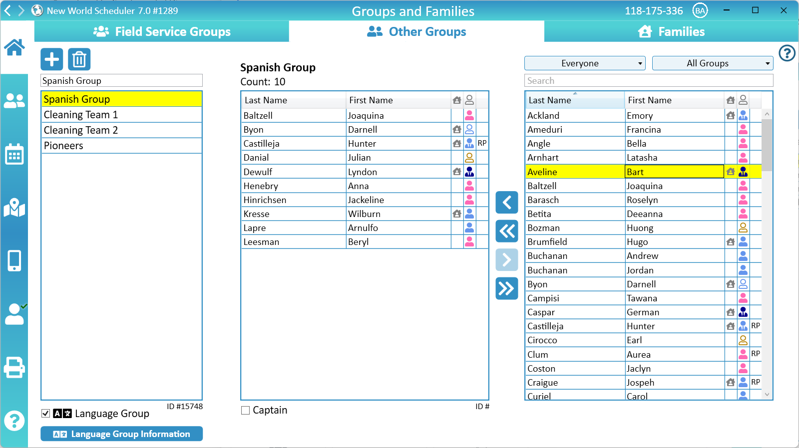 NW Scheduler Congregation Other Language Groups New World Scheduler