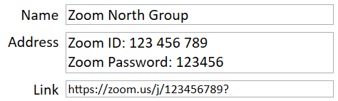 New World Scheduler Congregation Locations and Circuits Zoom Location Option 2