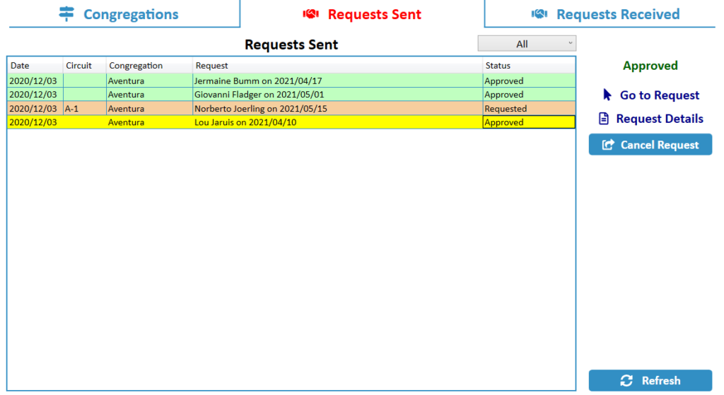 New World Scheduler Public Speaker Sharing Requests Sent