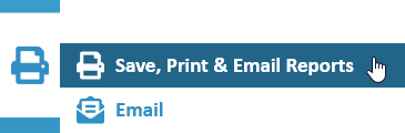 New World Scheduler Printing and Email Save Print Email Reports menu