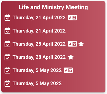 JWS Publisher app iOS & Android Language Groups Schedule Life and Ministry Meeting