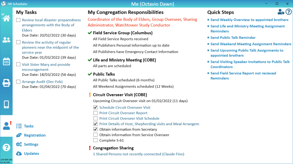 New World Scheduler Me view Overview