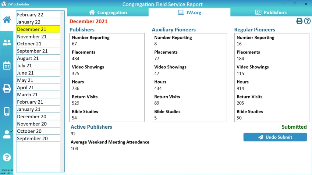 New World Scheduler Secretary Program JW.org
