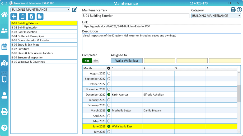 Nw scheduler maintenance ldc scheduler