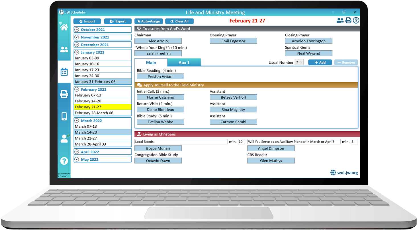 New World Scheduler CLM, Public Talks, Secretary, Carts