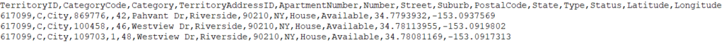 NW Scheduler Import Territory Addresses from CSV Notepad Sample New World Scheduler