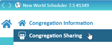 NW Scheduler Congregation Sharing Menu 7.5.2 New World Scheduler