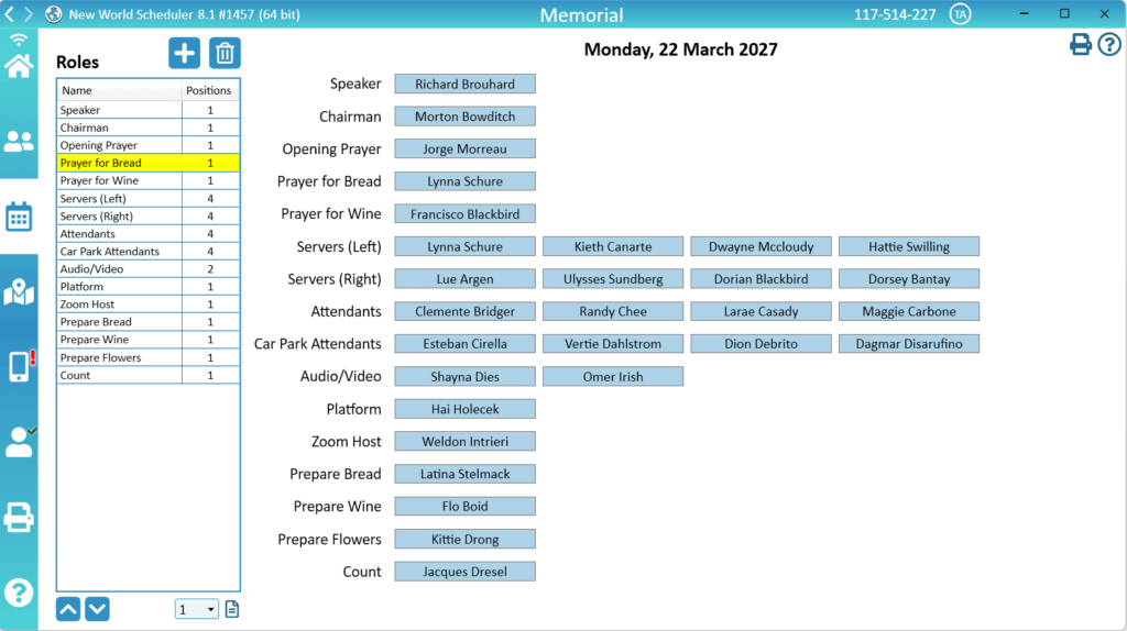 NWS Desktop Schedule Memorial New World Scheduler